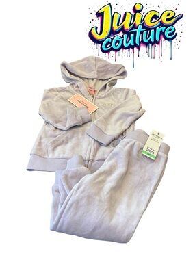 Juicy Couture Kids Lilac Velour Hoodie & Joggers Set